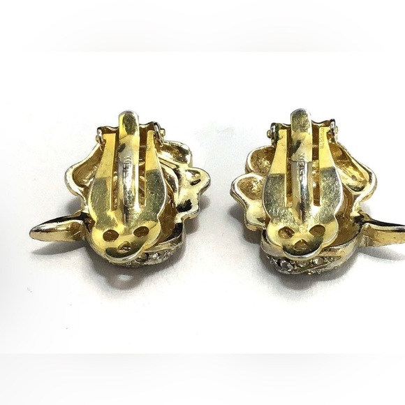 Classic Weiss Rhinestone Clip Earrings Vintage - Picture 2 of 3